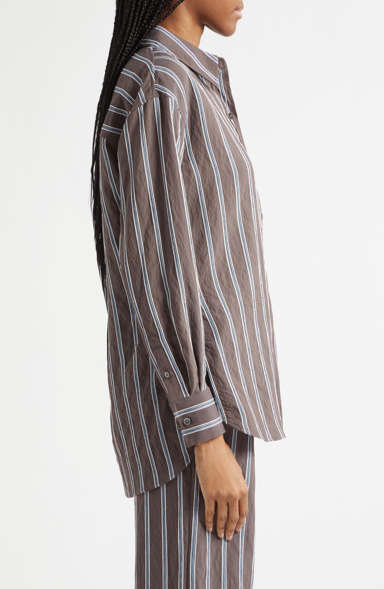 Veronica Beard Lloyd Stripe Woven Shirt, Alternate, color, Dark Mocha