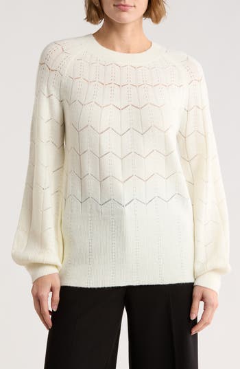Love Token Knit Sweater In White