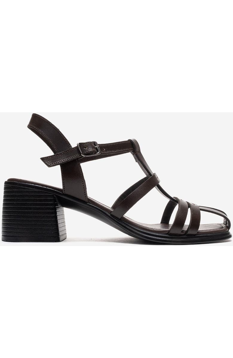 Forever & Always Shoes Cielos Leather Block Heel Sandal, Alternate, color, Brown