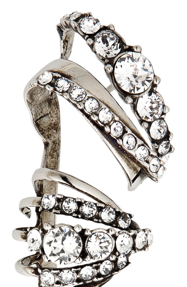 McQueen Crystal Pavé Multi Hoop Right Ear Cuff, Alternate, color, 