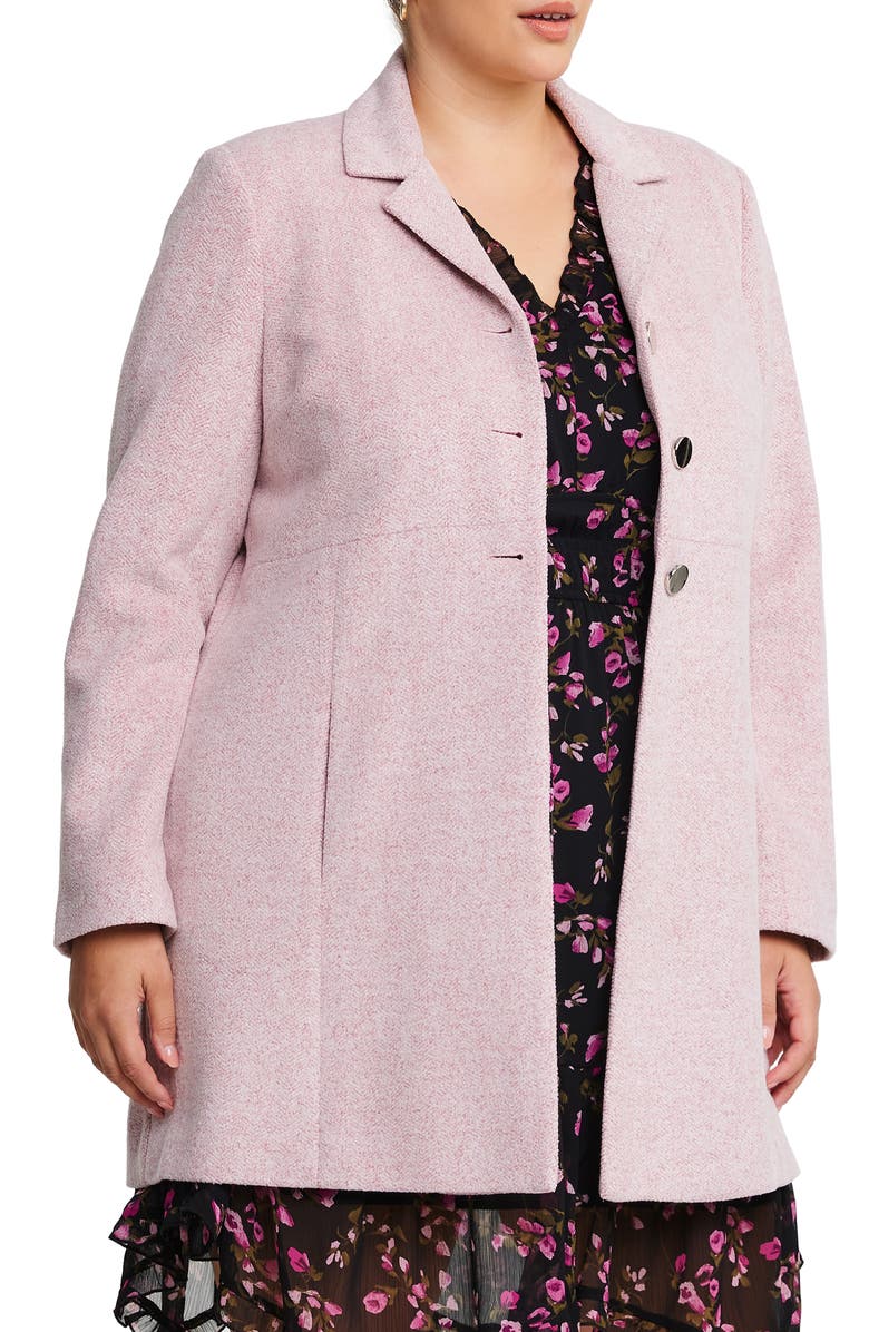 Estelle Floater Notched Lapel Coat, Alternate, color, Dusty Pink