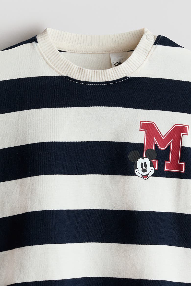 3-pack Printed Long-sleeved T-shirts, Alternate, color, Dusty blue/Mickey Mouse