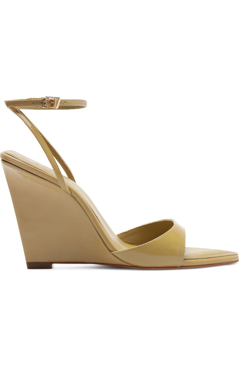 Schutz Elodie Ankle Strap Wedge Sandal, Alternate, color, Ecru Olive
