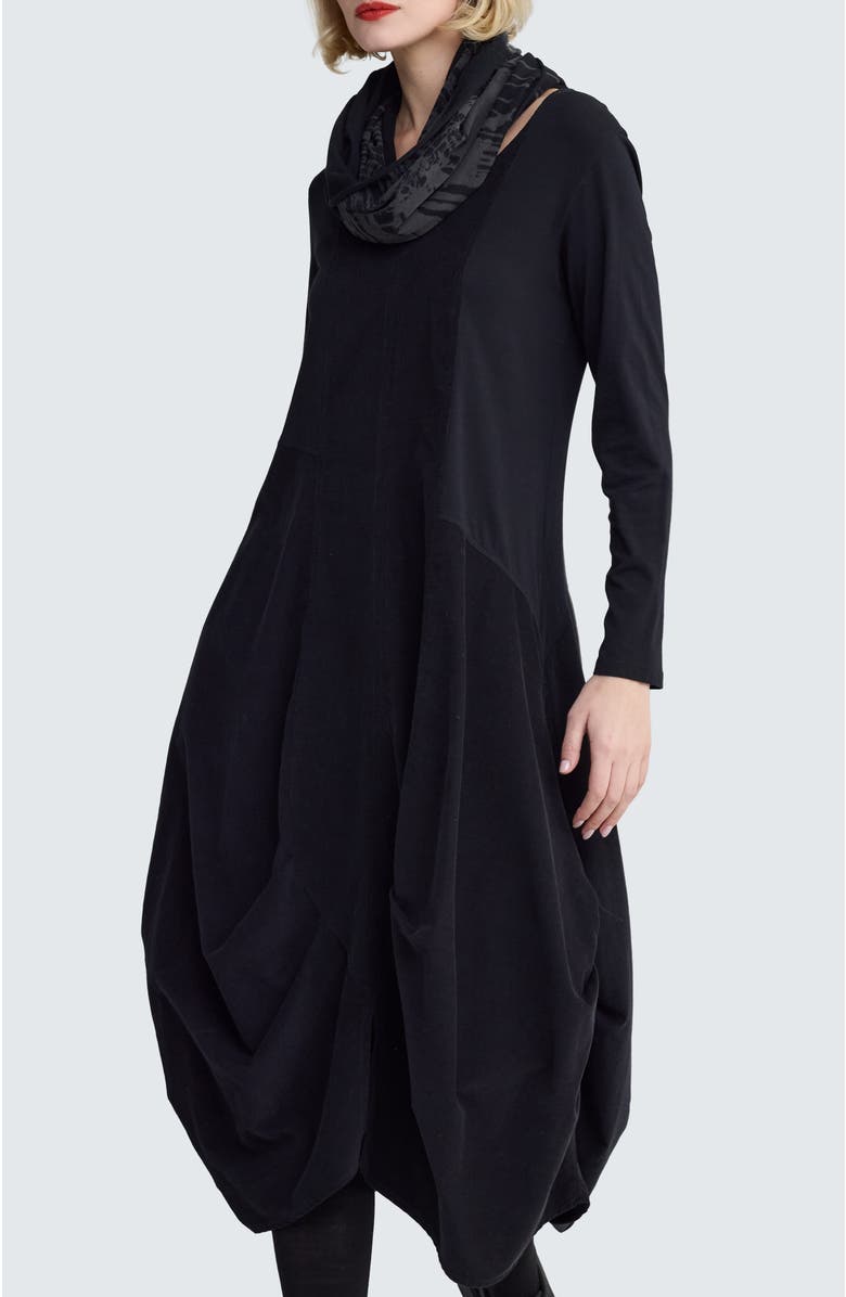 LUUKAA Lily Printed Jersey Collar Scarf, Alternate, color, Ink Black