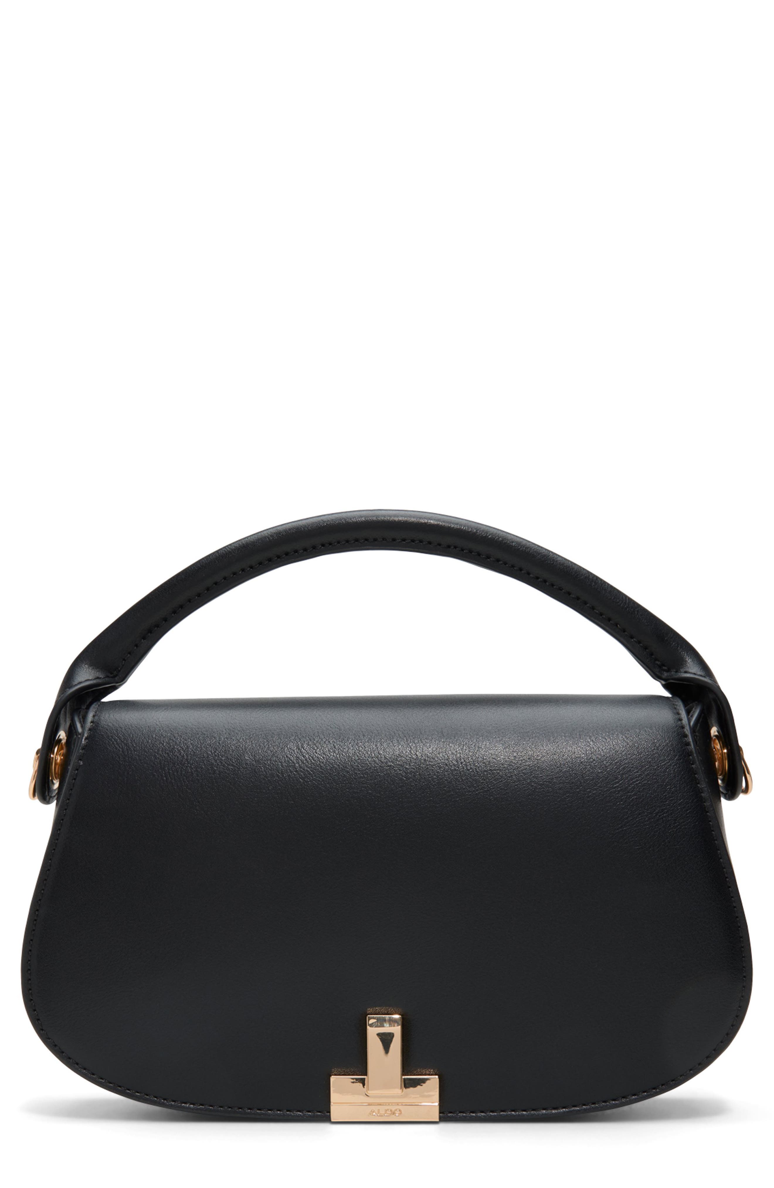 ALDO Willamae Faux Leather Top Handle Bag, Main, color, Black