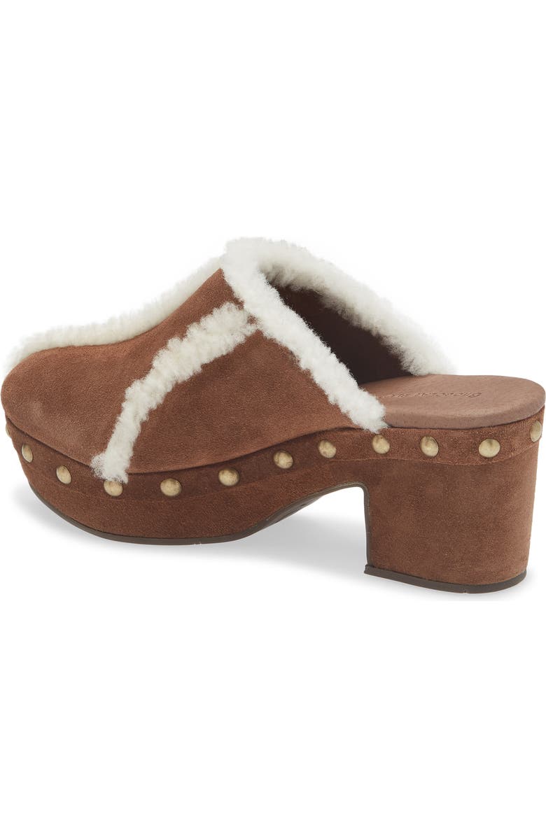Chocolat Blu Greer Genuine Shearling Platform Clog, Alternate, color, Brown Suede