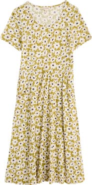 Seasalt Cornwall Enor Print Organic Cotton Fit & Flare Midi Dress