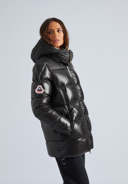 Jack1t High Collar Down Puffer Jacket In Black/stone