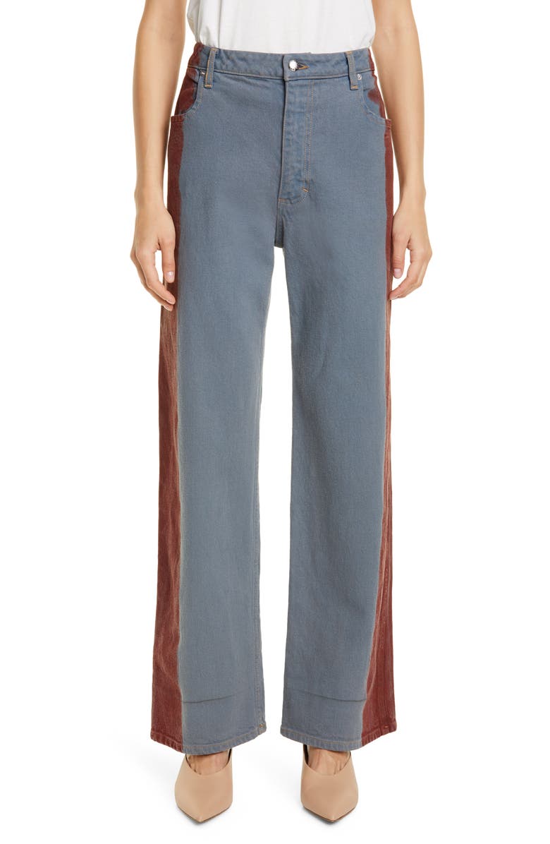Eckhaus Latta Side Stripe Wide Leg Jeans, Main, color, 