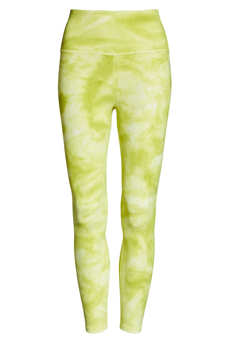 Om Shanti Tie Dye Leggings, Alternate, color, LIME