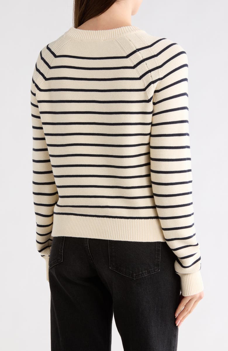French Connection Mozart Stripe Sweater, Alternate, color, Ecru/ Marine