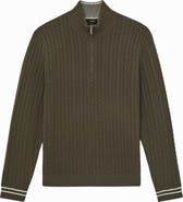 Reiss Tuscano Cable Quarter Zip Sweater