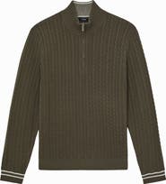 Reiss Tuscano Cable Quarter Zip Sweater