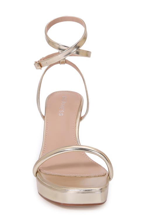 Berness Wraparound Ankle Strap Platform Sandal In Gold