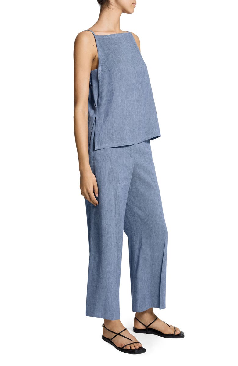 Theory Apron Front Linen Blend Twill Camisole, Alternate, color, Light Denim