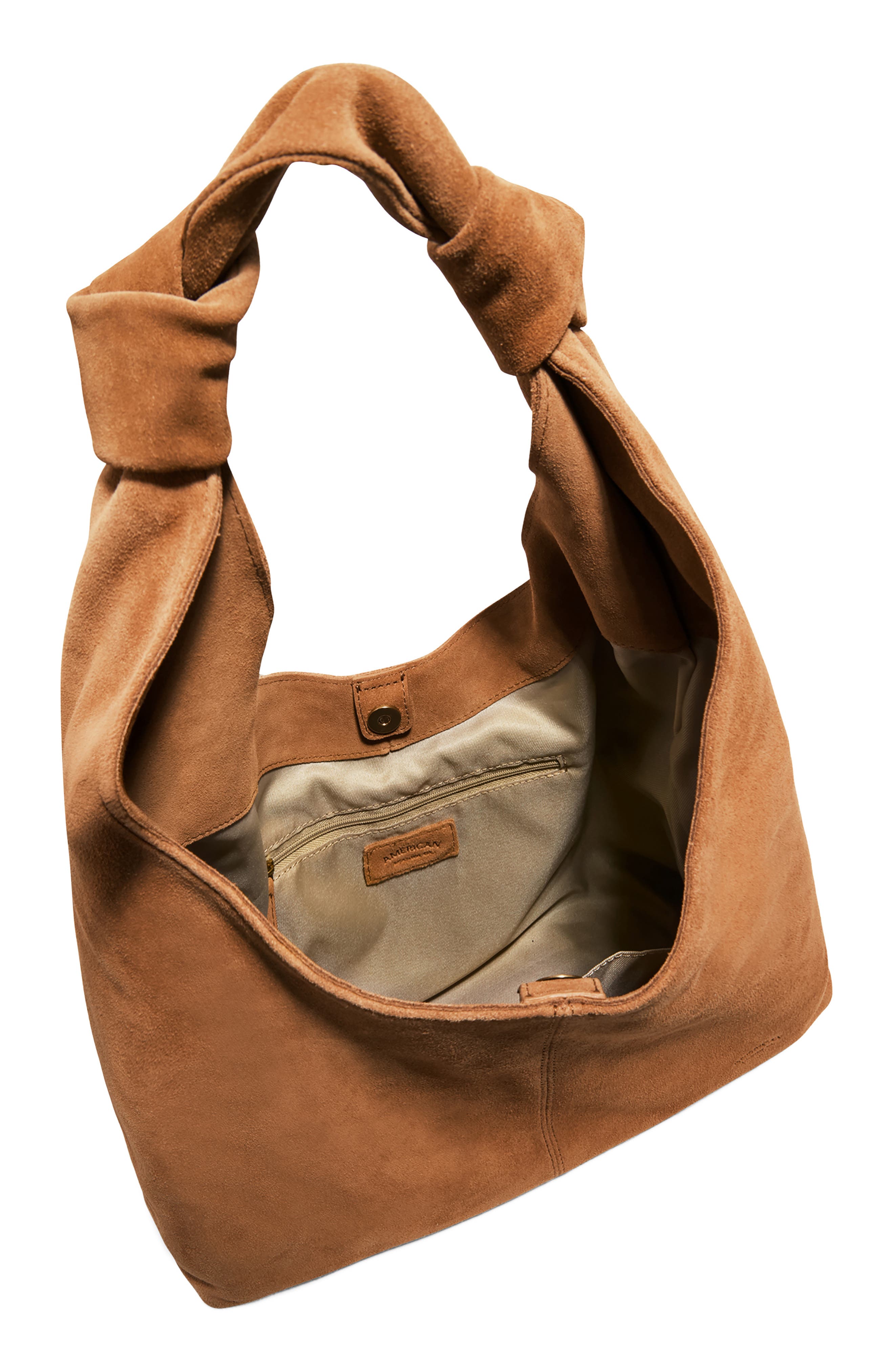 AMERICAN LEATHER CO. Gables Suede Hobo Bag, Alternate, color, Nutmeg Suede