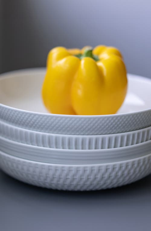 Bia Cordon Bleu Porcelain Assorted Textured Dinner Bowls, Set Of 4 In White