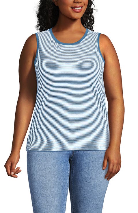 Plus Size Supima Cotton Crew Neck Tank