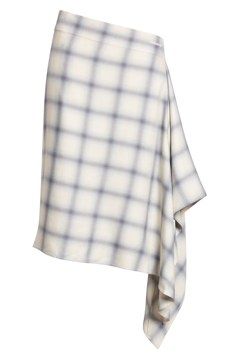 Check Zero Waste Asymmetric Skirt, Alternate, color, BLUE CHECK BLU