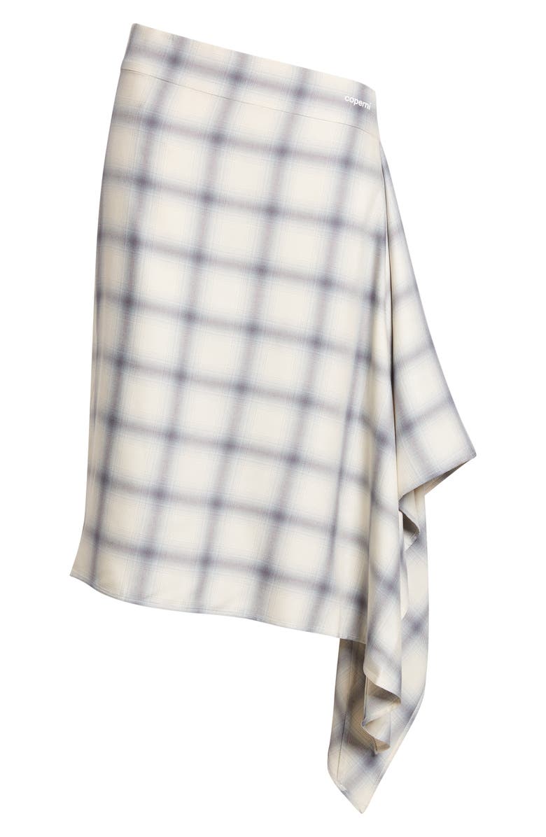 Coperni Check Zero Waste Asymmetric Skirt, Alternate, color, Blue Check Blu
