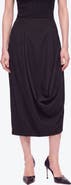 Nocturne Draped Pleat Detail Midi Skirt