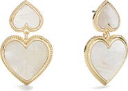 BaubleBar Kimberly Faux Pearl Heart Drop Earrings