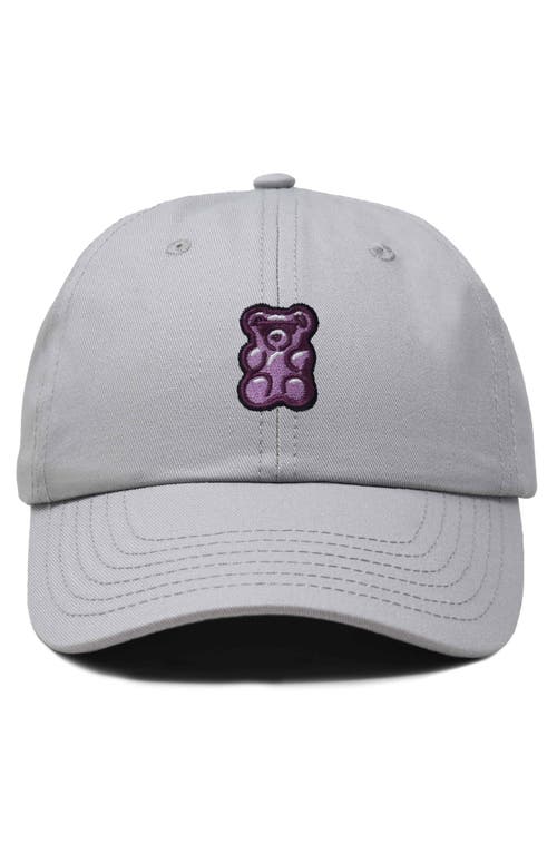 Dalix Purple Gummy Embroidered Cap In Gray