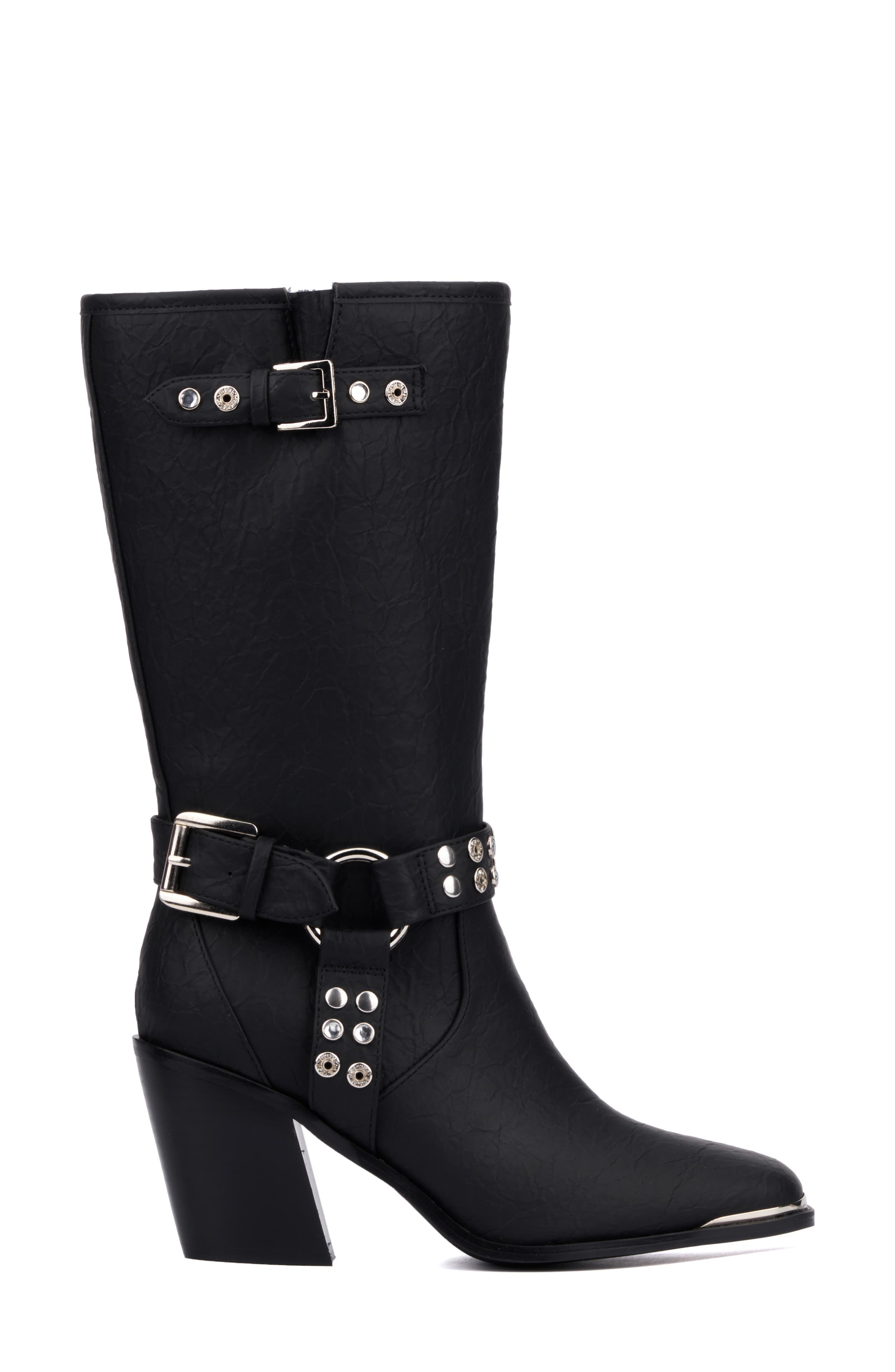 OLIVIA MILLER Tarot Card Studded Boot, Alternate, color, Black