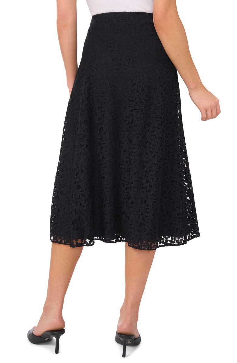 CeCe Floral Lace Skirt, Alternate, color, Rich Black