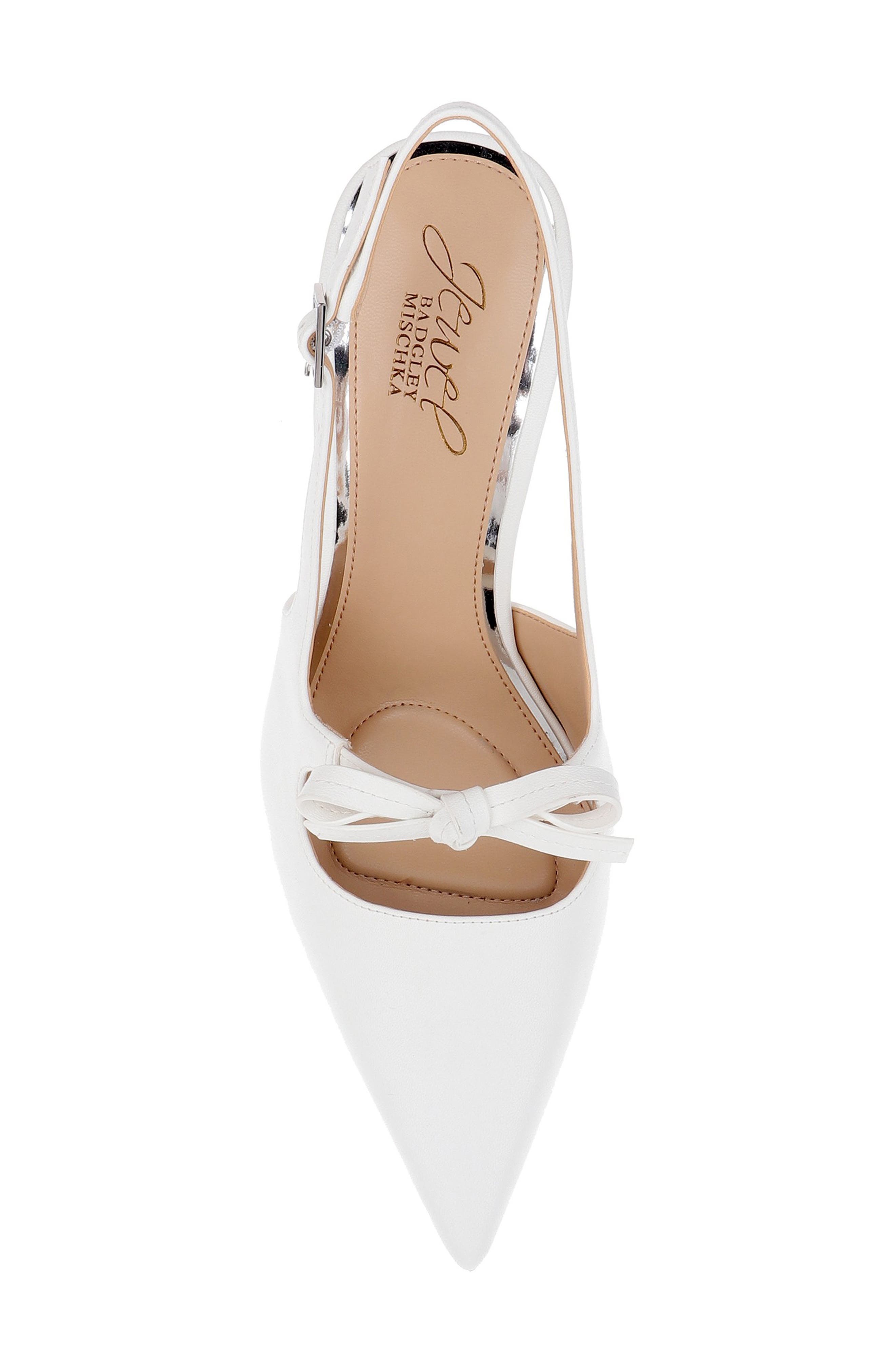 Zaya Pointed Toe Slingback Pump, Alternate, color, WHITE MATTE