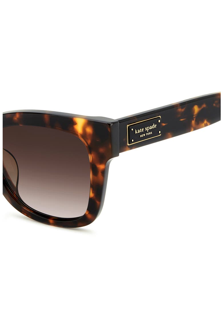 51mm gradient polarized square sunglasses, Alternate, color, HAVANA PATTERN BEIGE/ BROWN