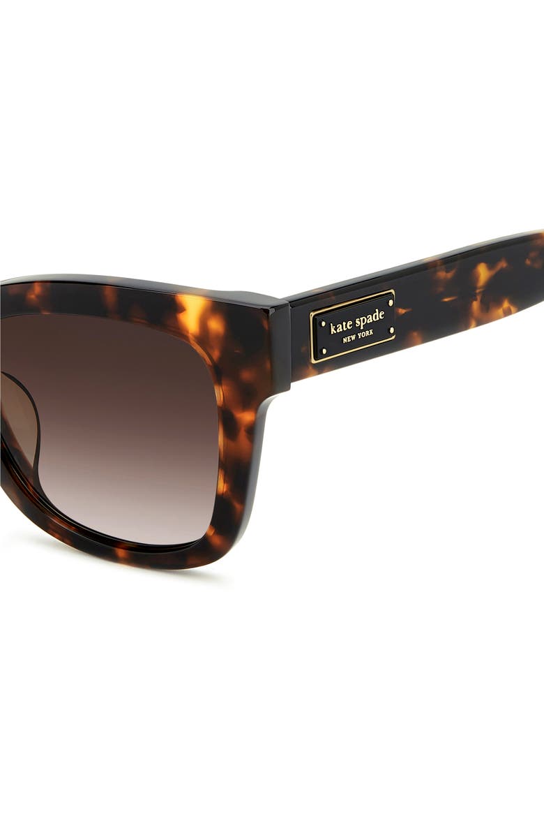 Kate Spade New York 51mm gradient polarized square sunglasses, Alternate, color, Havana Pattern Beige/ Brown