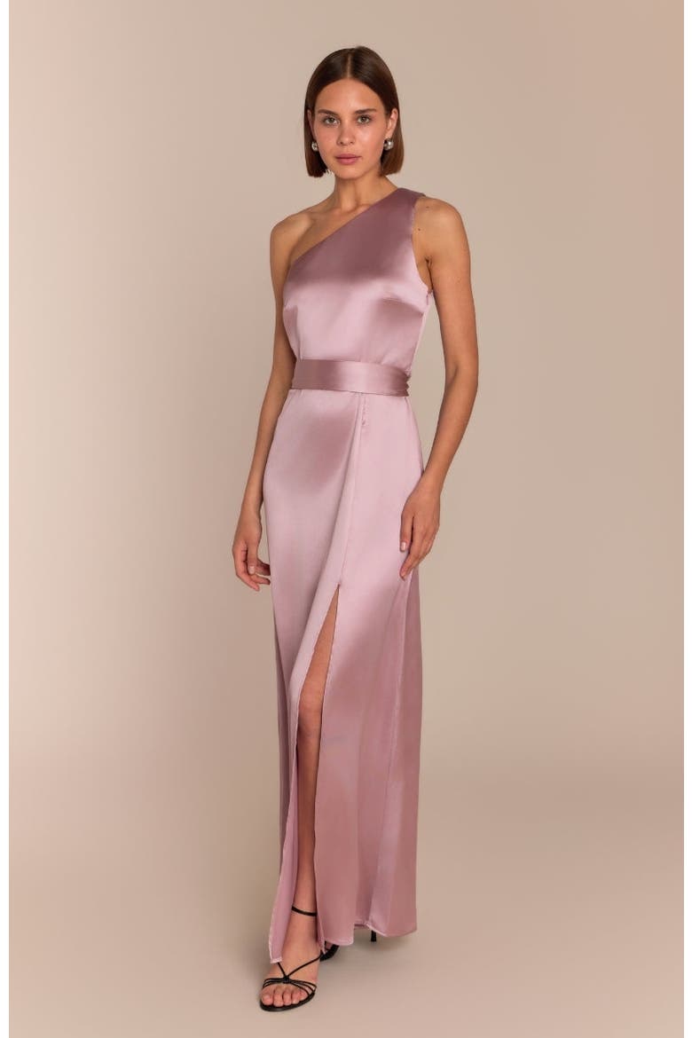 Porto One Shoulder Dress, Alternate, color, Rose Pink