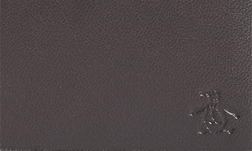 Original Penguin Stitch Crease Leather Bifold Wallet In Brown