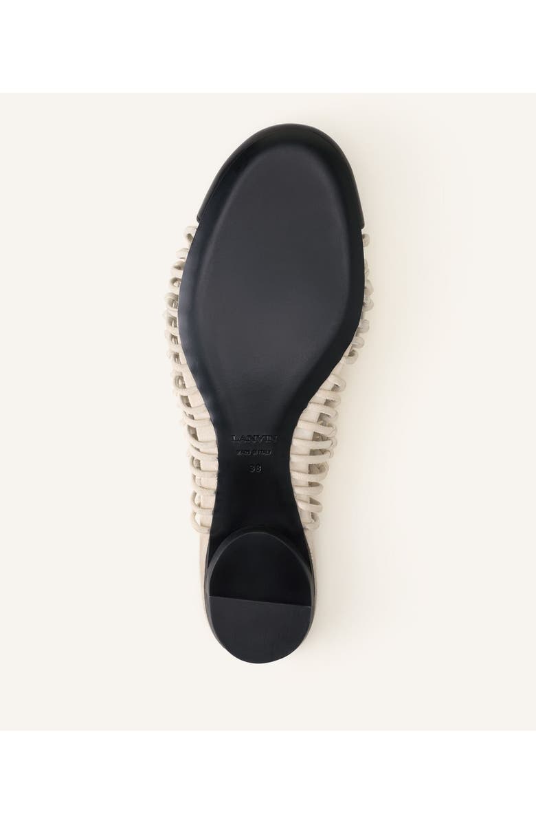Lanvin Knitline Slingback Ballerina In Leather, Alternate, color, White/Black