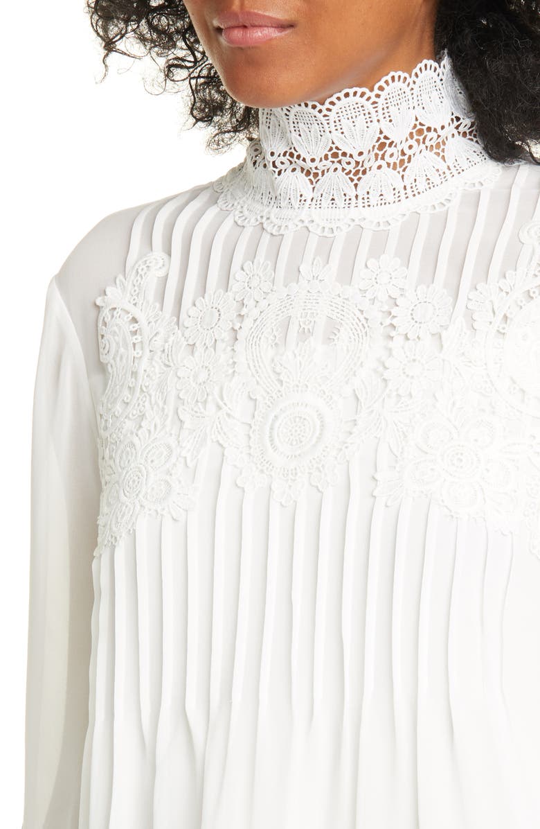 Ted Baker London Cailley Lace High Neck Blouse, Alternate, color, 