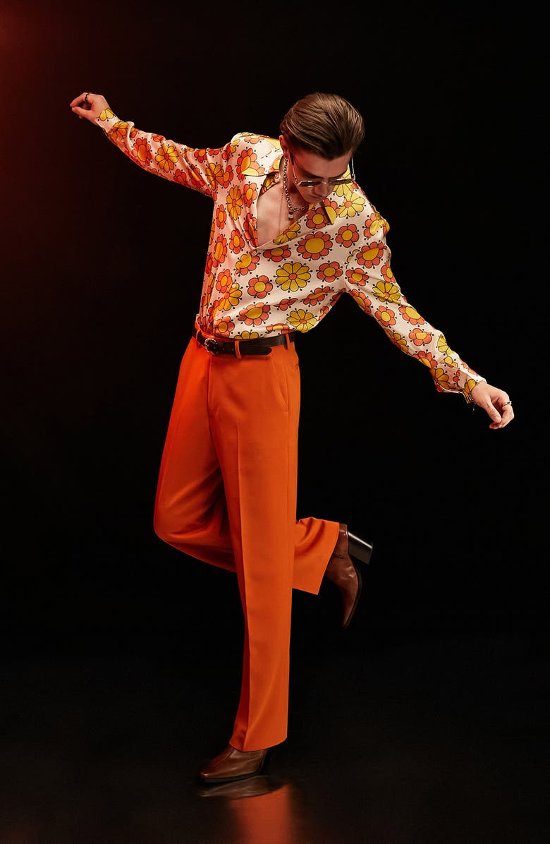 ASOS DESIGN '70s Floral Button-Up Shirt, Alternate, color,