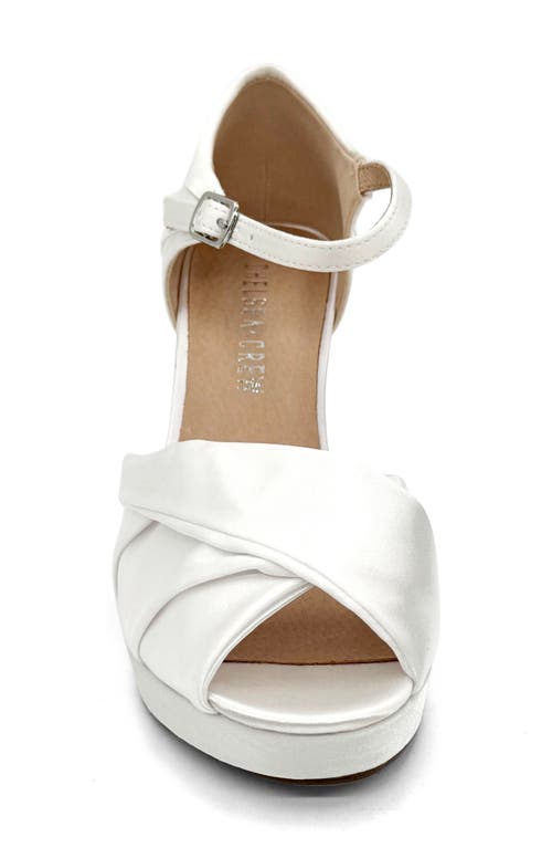Chelsea Crew Gloria Platform Peep Toe Pump In White