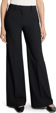 Theory Mid Rise Stretch Wool Flare Pants