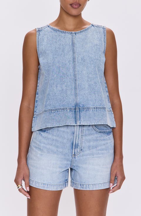 Rue Sleeveless Denim Top