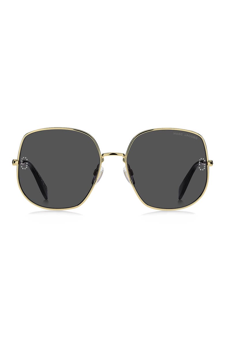 59mm Square Sunglasses, Main, color, GOLD/ GREY