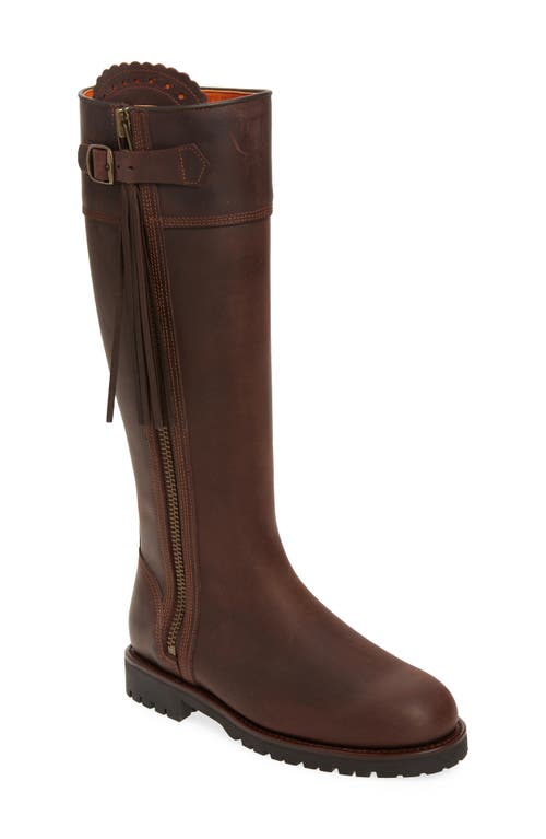 Penelope Chilvers Water Resistant Knee High Tassel Boot in Conker 