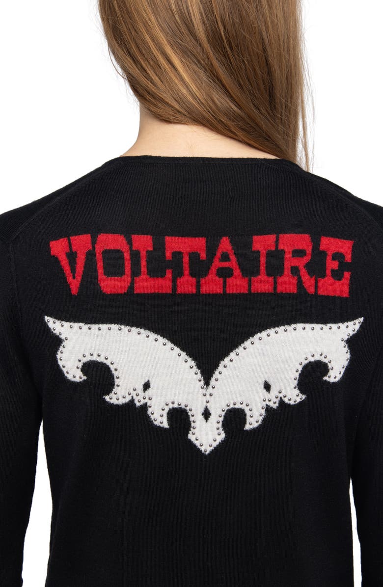 Zadig & Voltaire Nosfa We Voltaire Merino Wool Sweater, Alternate, color, 