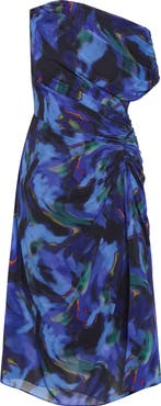 City Chic Abstract Floral Print Dress
