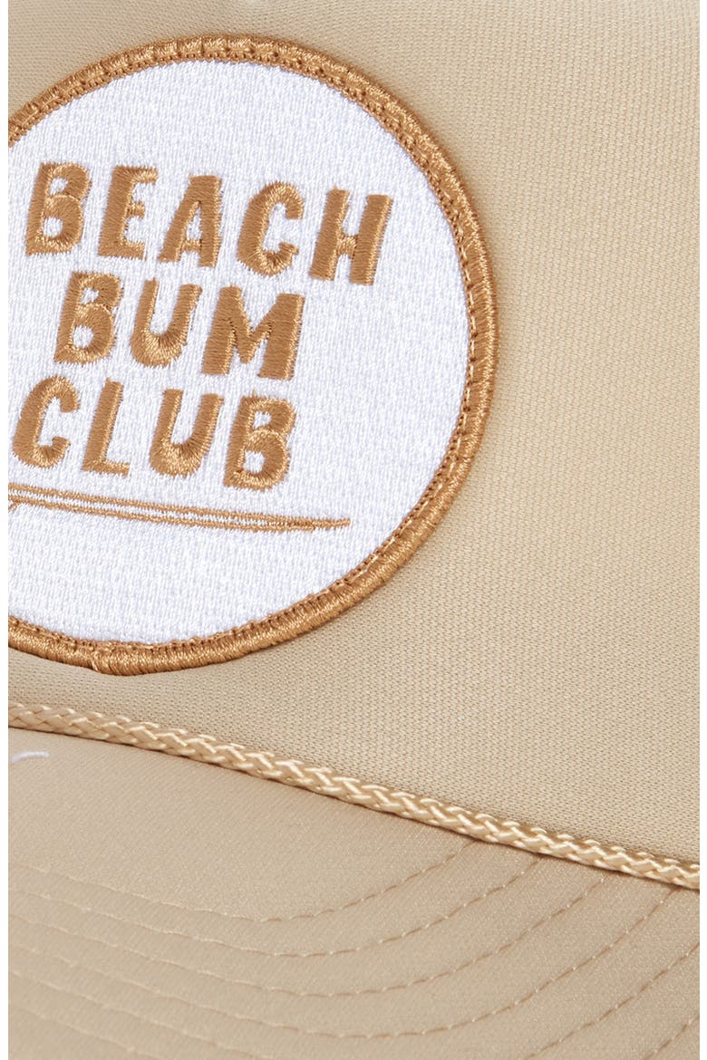 Beach Bum Club Patch Trucker Hat, Alternate, color, TAN