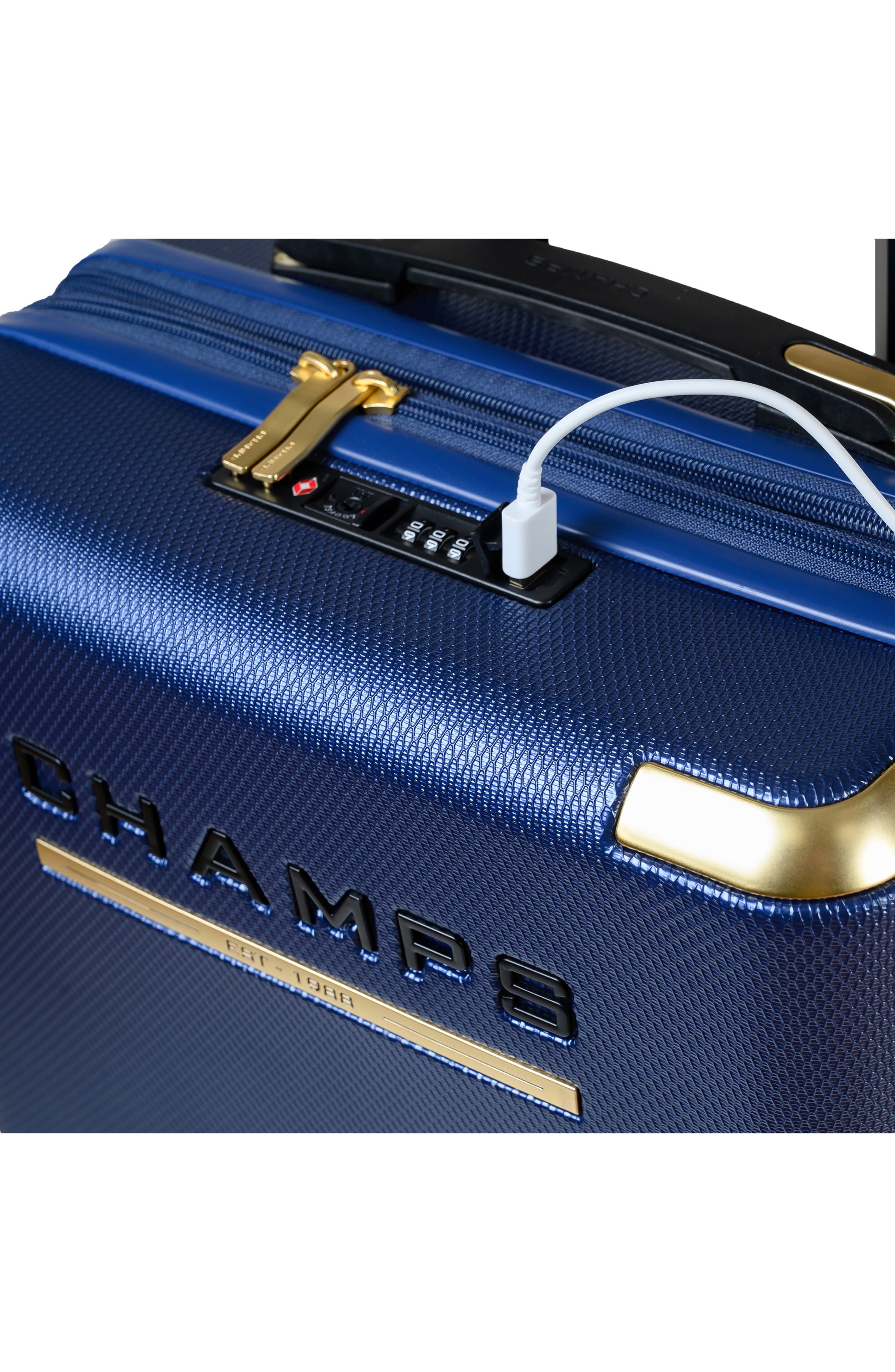 CHAMPS Luxe II 3-Piece Hardside Spinner Suitcases, Alternate, color, Navy