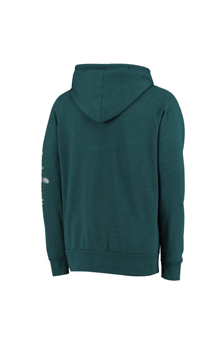 Majestic Threads Men's Majestic Threads Midnight Green Philadelphia Eagles Super Bowl LIX Champions Sonder Tri-Blend Pullover Hoodie, Alternate, color, 