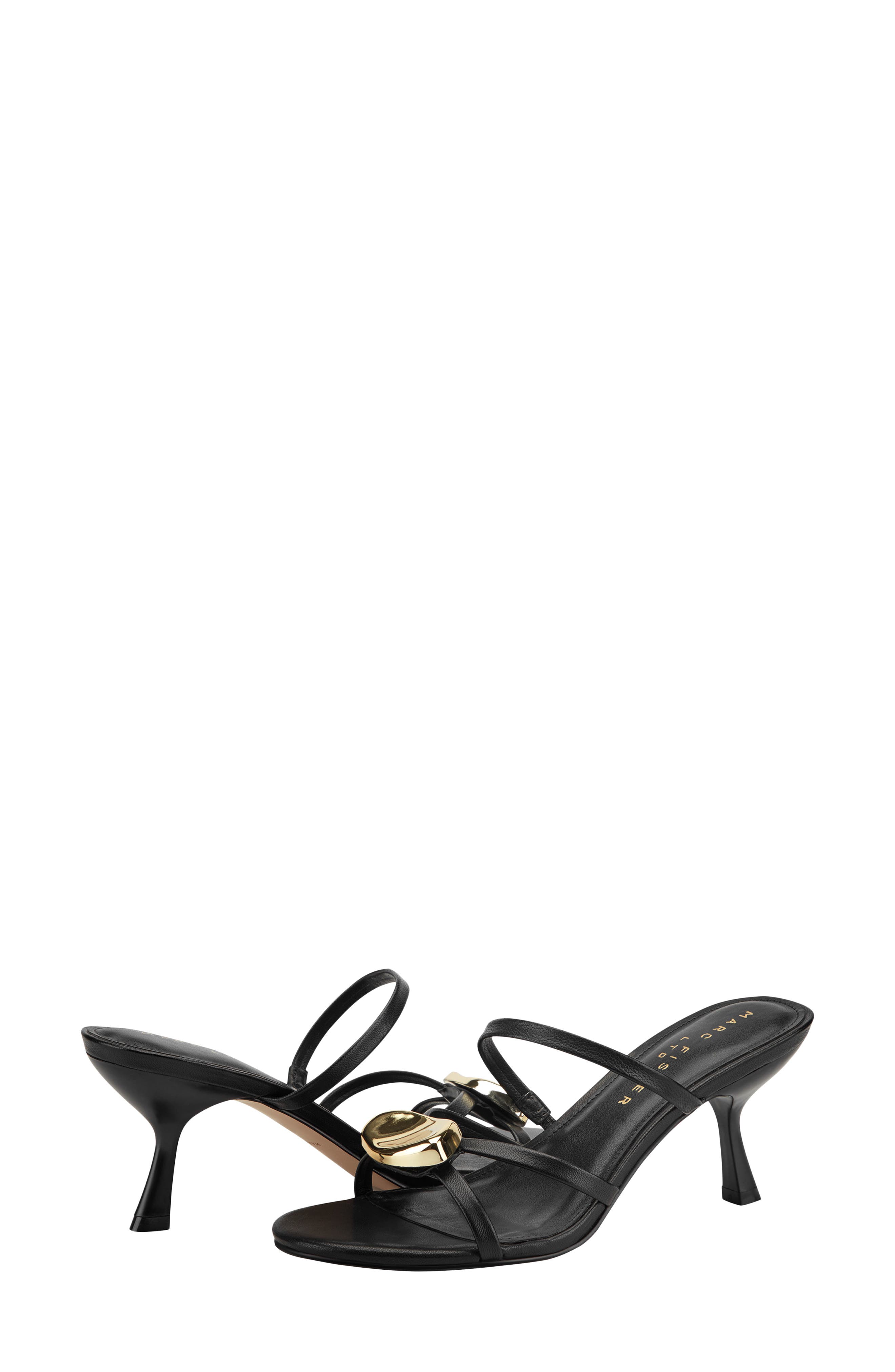 Marc Fisher LTD Natesa Strappy Kitten Heel Sandal, Alternate, color, Black