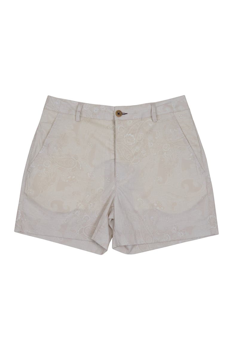Paisley Explosion Womens Tailored Short, Alternate, color, Paisley Explosion Ivory