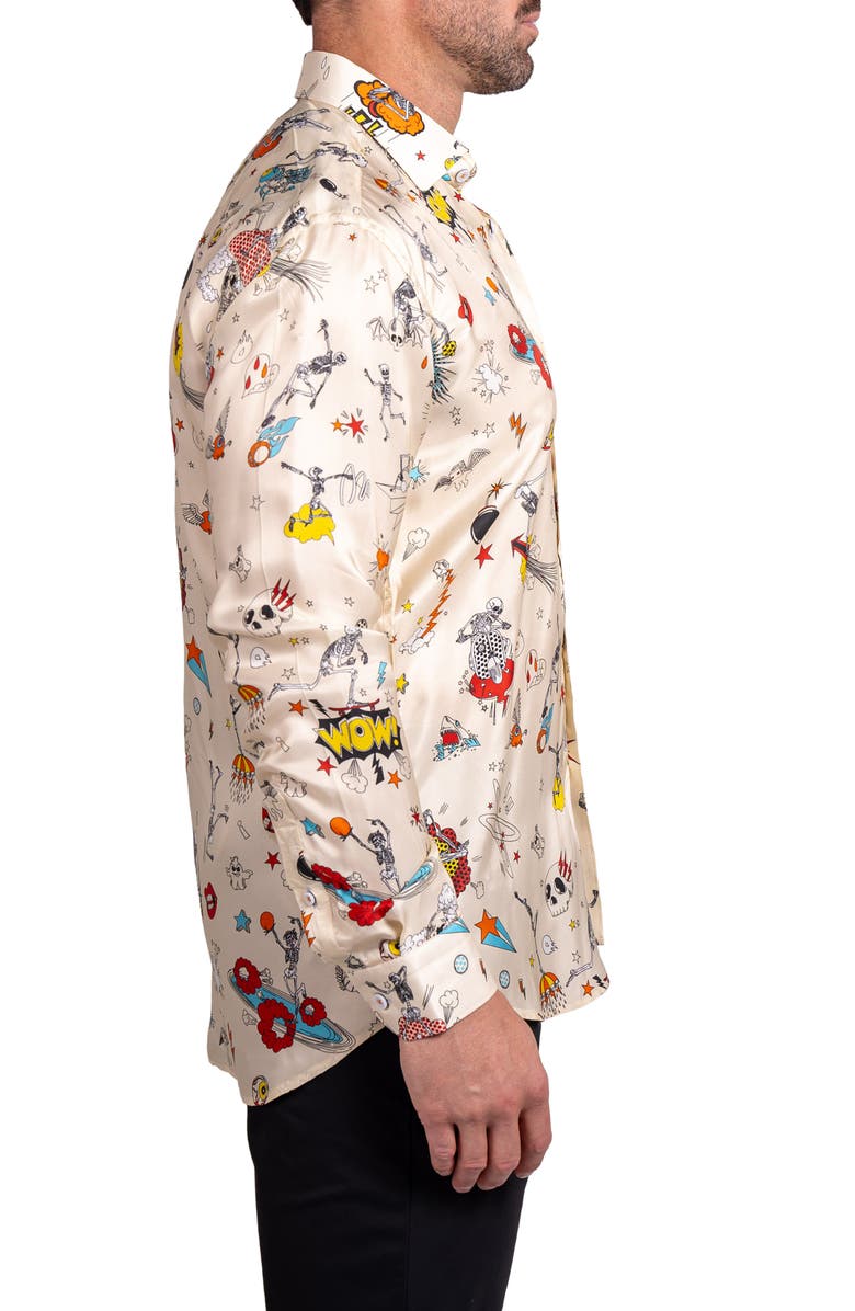 Maceoo Fibonacci Ascension Contemporary Fit Button-Up Shirt, Alternate, color, Ivory